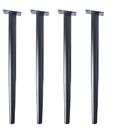 TUHOME 11.81" Round Steel Black stainless steel Slanted Legs (Set Of 4)