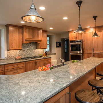Warm Natural-Wood Kitchen Remodel | Rich Timber Cabinets & Stone Counters