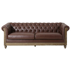 Kinzie Chesterfield Tufted 3 Seater Sofa with Nailhead Trim