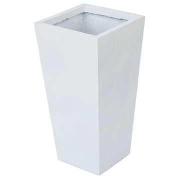 White MgO 18.5in. H Tall Tapered Planter