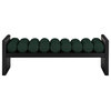Waverly Boucle Fabric Upholstered Bench, Green, 52" Wide, Black Finish