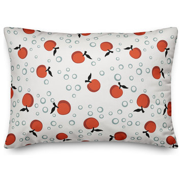 Whimsical Cherry Pattern in Red Throw Pillow