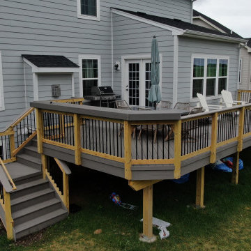 TimberTech Silver Maple Deck with a Herringbone pattern in Elgin, IL