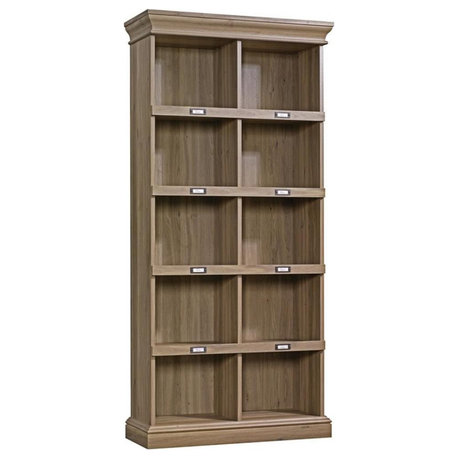 Sauder Barrister Lane Engineered Wood Tall 10-Cubby Bookcase in Salt Oak