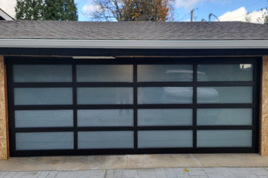 Large minimalist detached garage photo in Seattle