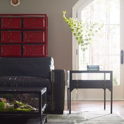 Shadow Box Metal and Glass Side Table - Side Tables And End Tables