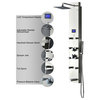 Luxier Aluminum and Tempered-Glass Shower System, 56", Stainless Steel