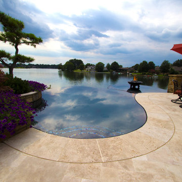 Modern Mediterranean Infinity Pool/Spa/Fountain Design