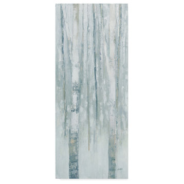 Julia Purinton 'Birches In Winter Blue Gray Panel I' Canvas Art, 14"x32"