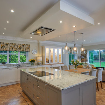 Grey and Ivory Kitchen with Oak Detailing