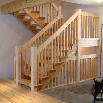 Pine Scandinavian Style Stair with a Clear Finish