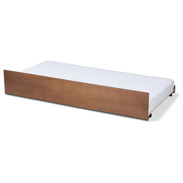 Toveli Modern and Contemporary Ash Walnut Finished Twin Size Trundle Bed