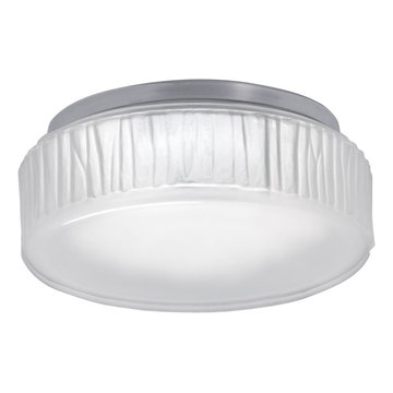 Norwell 5377-PN-FR Bark Mini Flush Mount Light. Frosted Glass. Polished Nickel