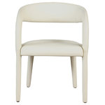 Meridian Furniture - Meridian Furniture Sylvester Faux Leather Dining Chair, Cream - Modernize your home with this Sylvester cream vegan leather dining chair. Featuring soft and durable cream vegan leather upholstery, this chair offers you a comfortable and long-lasting place to sit while you dine. It's fully upholstered, giving it a solid look that is ideal for any contemporary home. Its rounded back provides upper back support, while its semi-open design makes a fashionable decorative statement that is sure to catch the eyes of anyone who joins you for dinner.