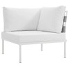Modway Harmony 8-Piece Outdoor Patio Aluminum Sectional Sofa Set in White