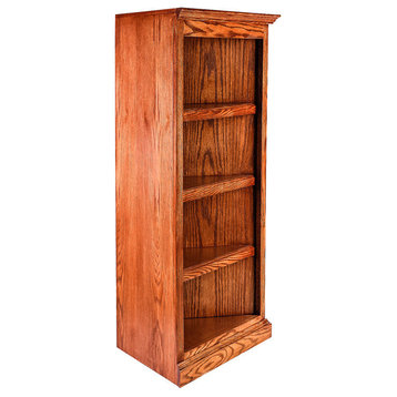 Traditional Oak Corner Bookcase, Honey Oak