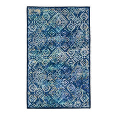 Linon Traditional Emerald 2'2" x 3'2" Rectangle Area Rugs With Navy RUGEM0723