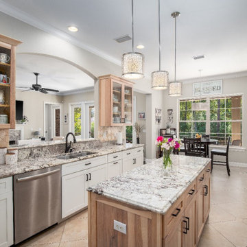 Kitchen Remodel Done with Cabinet Refacing in a Two-Tone Color