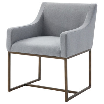 Modrest Basel Gray and Copper Antique Brass Dining Chair