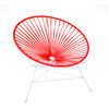 Innit Chair With White Frame, Red Weave