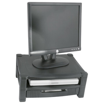 Two Tier Adjustable Monitor Stand With Drawer