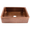 Lange Copper 30" Single Bowl Farmhouse Apron Front Undermount Kitchen Sink