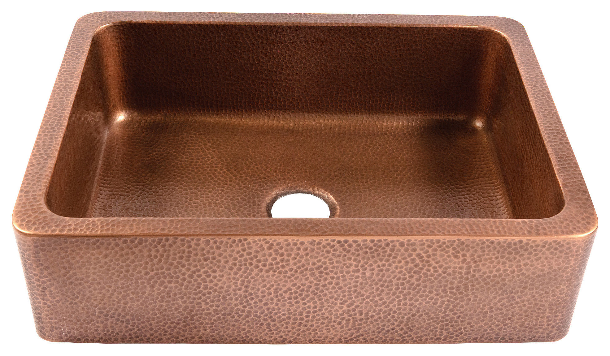 Lange Copper 30" Single Bowl Farmhouse Apron Front Undermount Kitchen Sink