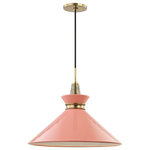 Mitzi by Hudson Valley Lighting - Kiki 1-Light Pendant, Aged Brass Finish - Pink Shade, Large - We get it. Everyone deserves to enjoy the benefits of good design in their home, and now everyone can. Meet Mitzi. Inspired by the founder of Hudson Valley Lighting's grandmother, a painter and master antique-finder, Mitzi mixes classic with contemporary, sacrificing no quality along the way. Designed with thoughtful simplicity, each fixture embodies form and function in perfect harmony. Less clutter and more creativity, Mitzi is attainable high design.