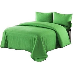 A richly colored olive background is highlighted by khaki and orange blocks as well as contrasting bedding sets include comforter, pillow sham (s), and one decorative cushion. houzz