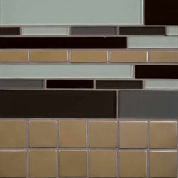 Metal Silver And Glass Black Blend - Tile