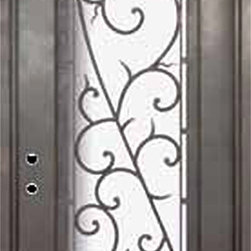 Bellagio 42x96 Wrought Iron Single Door 14 Gauge Steel - Front Doors