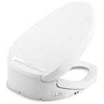 Kohler - C3-455 K8298-CR-0 Elongated Cleansing Toilet Seat - Upgrade your existing toilet to the freshness of personal cleansing, combined with the convenience of a handheld remote control. The C3-455 seat has a sleek, streamlined design that fits most elongated toilets and uses soothing heated water to provide a higher level of cleansing and hygiene. Adjust the water temperature, spray, and heated seat with the remote, and save your favorite settings for easy use. A built-in night-light illuminates the bowl, and the self-cleaning stainless steel wand uses UV light for automatic sanitizing. Features Hybrid heater provides continuously heated water for consistent comfort. Sleek, handheld remote control with two programmable user presets. Front and rear wash modes provide warm water for cleansing. Adjustable water temperature and water pressure. Choose oscillating or pulsating spray. Heated seat with five temperature settings. Stainless steel wand with automatic UV-light sanitization. LED lighting illuminates the bowl to serve as a night-light. Warm-air drying system with adjustable air speed and temperature. Automatic deodorization with carbon filter for odor control. Quiet-Close;lid closes slowly and quietly without slamming. Quick-Release;hinges allow seat to be unlatched from toilet for easy removal and convenient cleaning; no tools required. Grip-Tight bumpers add stability and prevent shifting. Ergonomically designed for comfortable seating. Material Plastic Installation Requires connection to toilet water supply line. All hoses and connections are included. Requires Phillips screwdriver and adjustable wrench for installation. Dedicated electrical GFCI circuit required (120V, 15A, 60Hz, 1800W). Fits most elongated toilets.