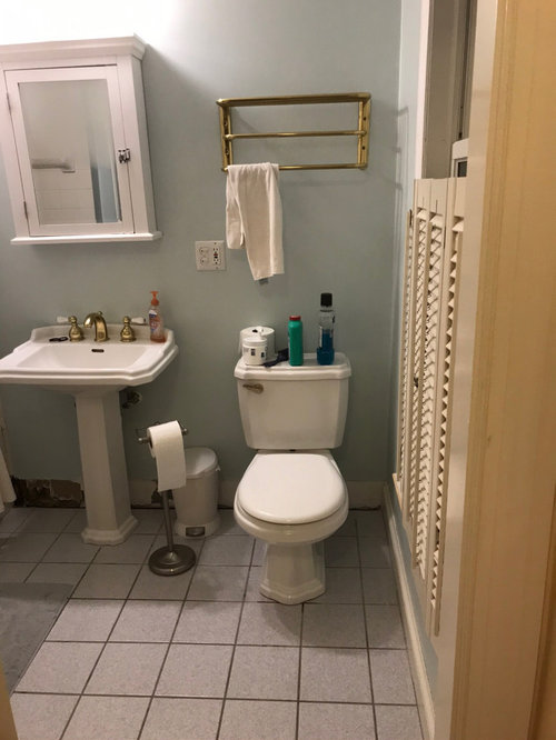 Before and after small master bath and closet