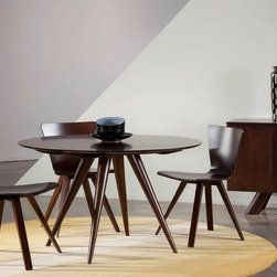 Iris Round Maple Dining Table with Smooth Top in Java Finish - Products
