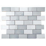 Merola Tile - Antic Craquelle Gris Mix Ceramic Wall Tile - Offering a simplistic look, our Antic Craquelle Gris Mix Ceramic Wall Tile features a smooth, glossy finish, providing decorative appeal that adapts to a variety of stylistic contexts. With its non-vitreous features, this gray rectangle tile is an ideal selection for indoor commercial and residential installations, including kitchens, bathrooms, backsplashes, showers, hallways and fireplace facades. This tile is a perfect choice on its own or paired with other products in the Antic Collection. Tile is the better choice for your space!