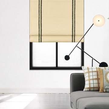 QYBHF747 High Quality Chenille Beige Custom Made Roman Blinds For Home Decoratio