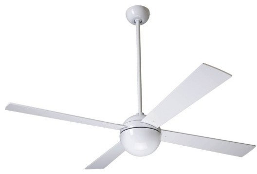 Minka-Aire F518L-WH, Concept II LED White Flush Mount 44 Ceiling Fan With Lig