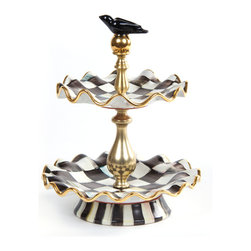 Courtly Check Two Tier Sweet Stand | MacKenzie-Childs - Serveware