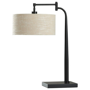 StyleCraft Mid Century Modern Style Table Lamp, Dark Brushed Bronze L332162DS
