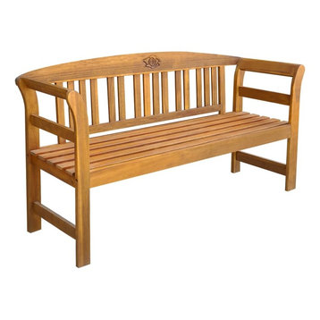 vidaXL Solid Wood Patio Bench 61.8" 3 Seater Outdoor Garden Chair Seating