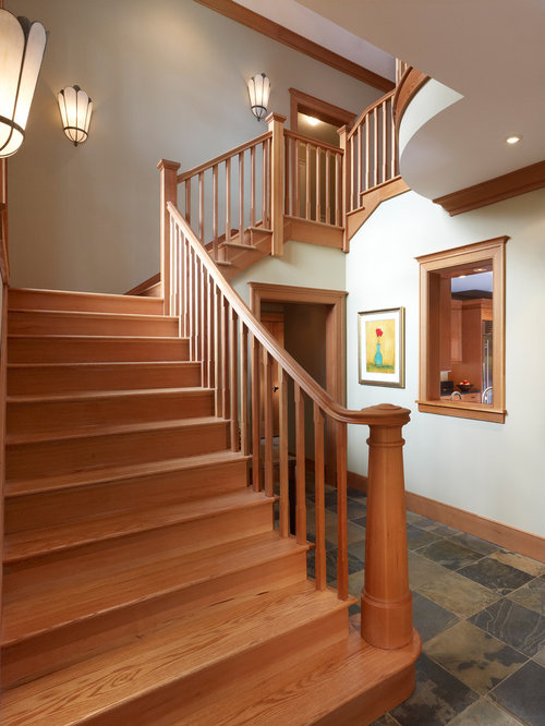 Honey Oak Trim Houzz   Ebb142cf0f58ebbf 2006 W500 H666 B0 P0  Craftsman Staircase 