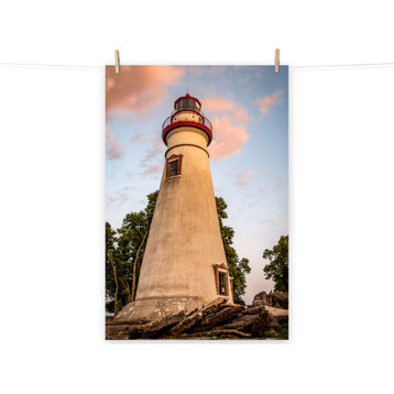 Marblehead Lighthouse at Sunset From the Shore Unframed Wall Art Prints, 12" X 18"