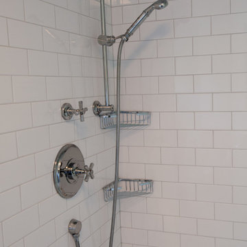 White Attic Corner Shower