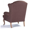 Zacharie French Country Nail Head Brown Wing Chair