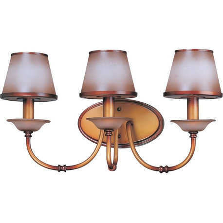 Nuvo Newport Copper 3-Light Vanity With Autumn Haze Glass