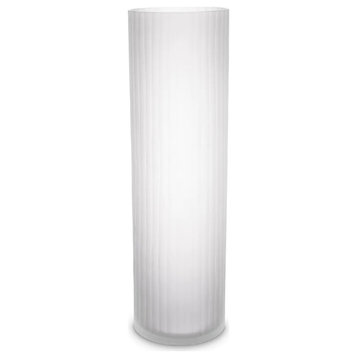 White Frosted Glass Vase, Eichholtz Haight, Large