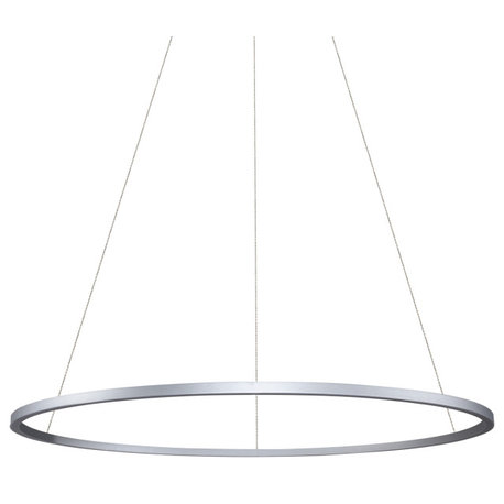 51" Tania LED Circular Chandelier, Adjustable Suspension Fixture, Silver