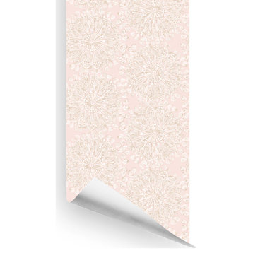 Viennese Medallion Wallcovering, Blush, Roll, Traditional
