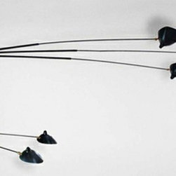 Rotating 5 Straight Arm Wall Lamp \ Sconce By Serge Mouille Lighting - Swing Arm Wall Lamps