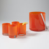 Vistula Global Bazaar Orange Ice Bucket with Silver Tongs